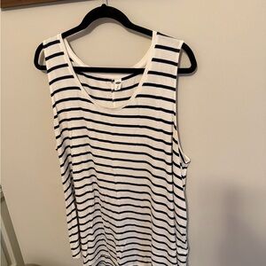 Old Navy navy and White Striped Tank Top